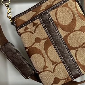Brown Coach Canvas Crossbody Purse